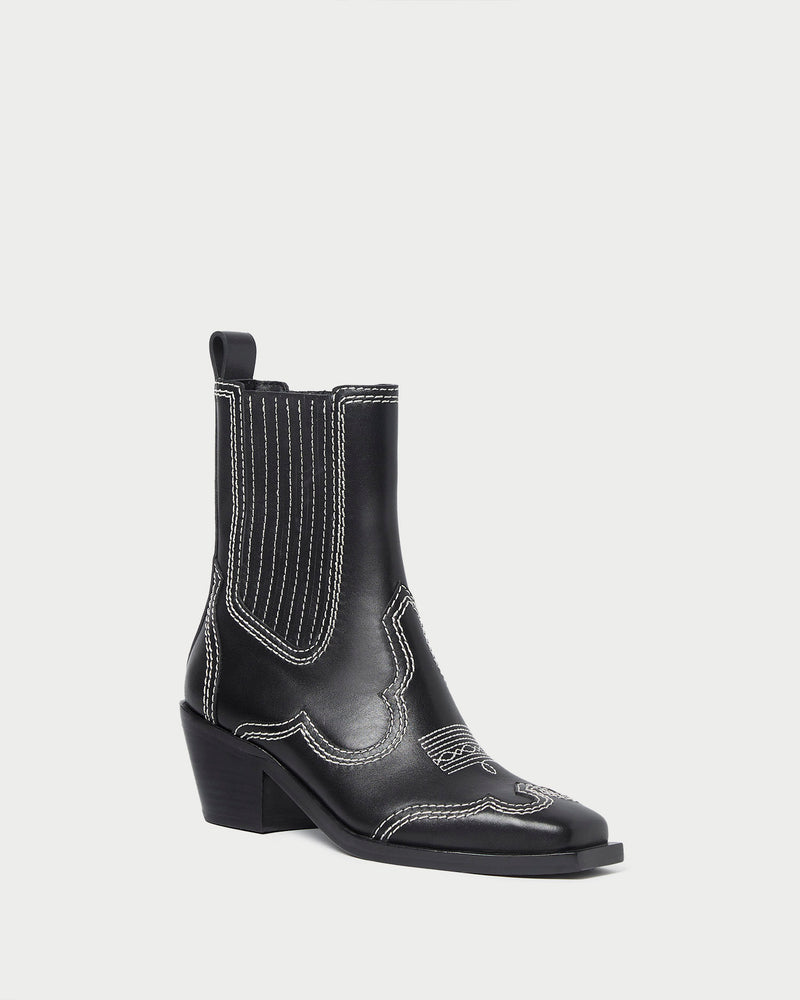 Agnes Black/Cream Western Boot