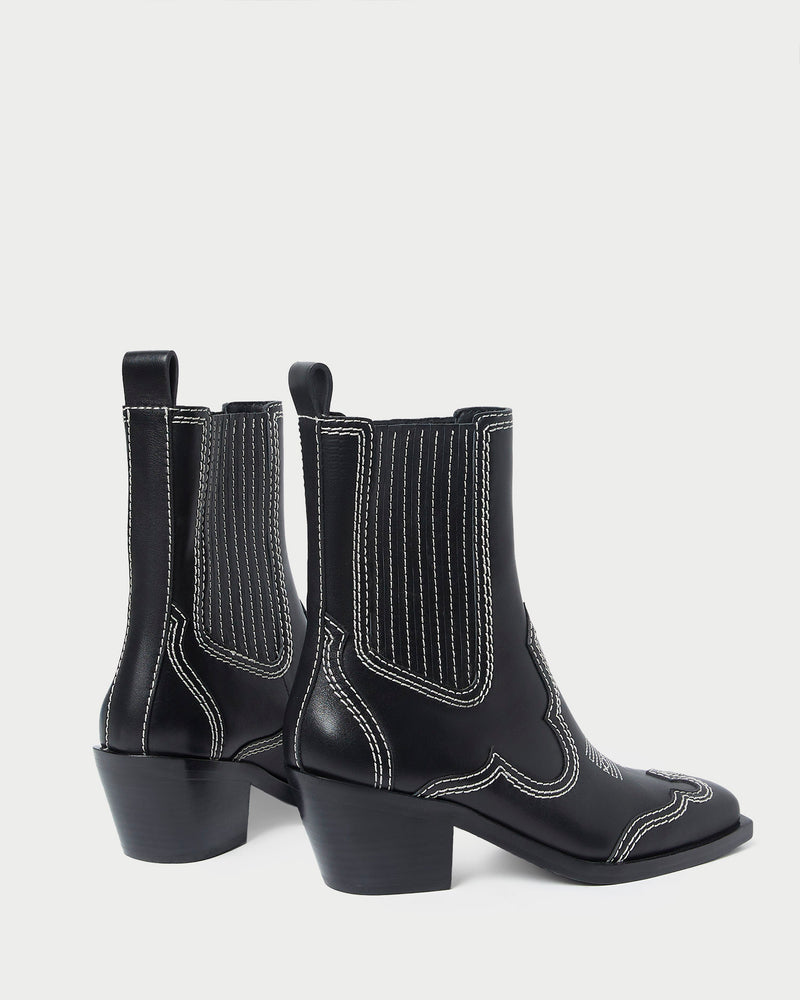 Agnes Black/Cream Western Boot