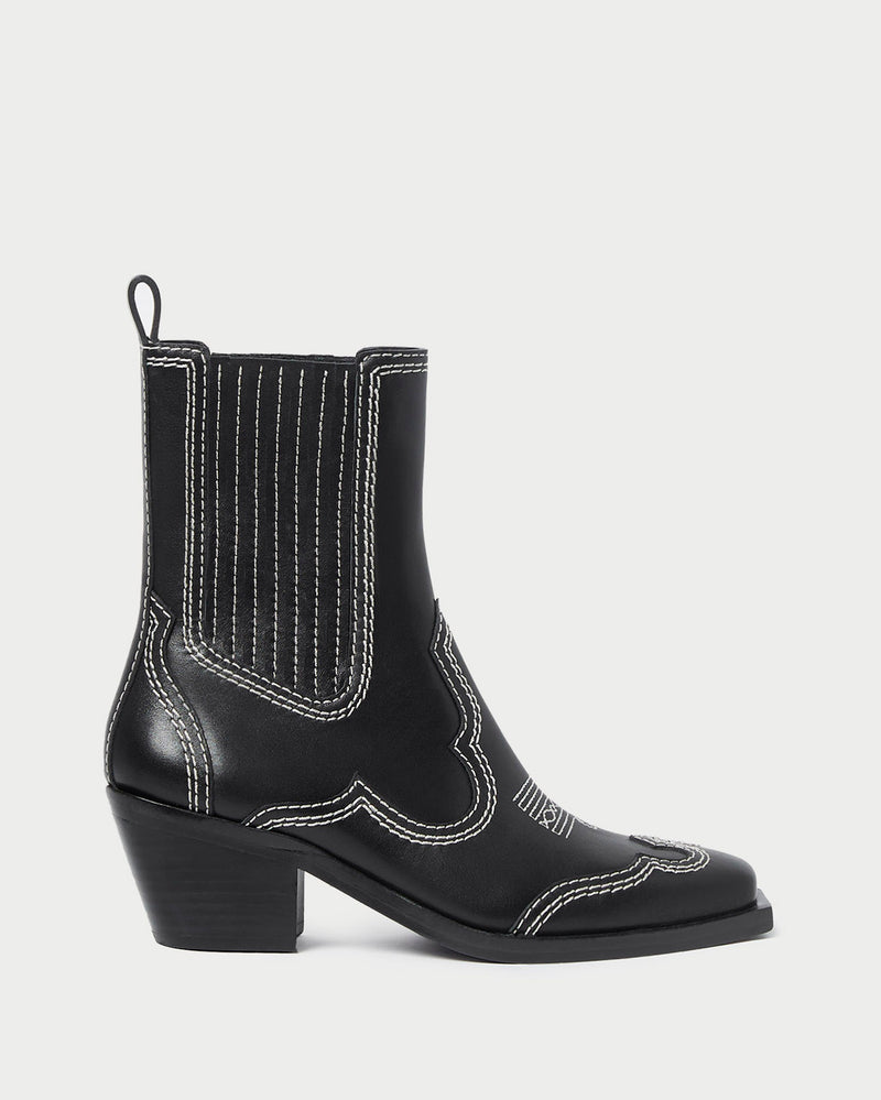 Agnes Black/Cream Western Boot