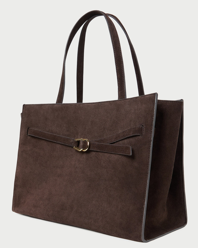 Aidan Brown Suede Work Tote