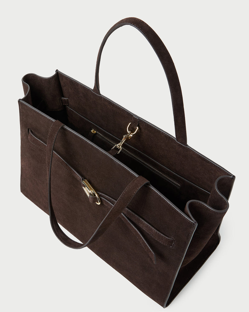 Aidan Brown Suede Work Tote