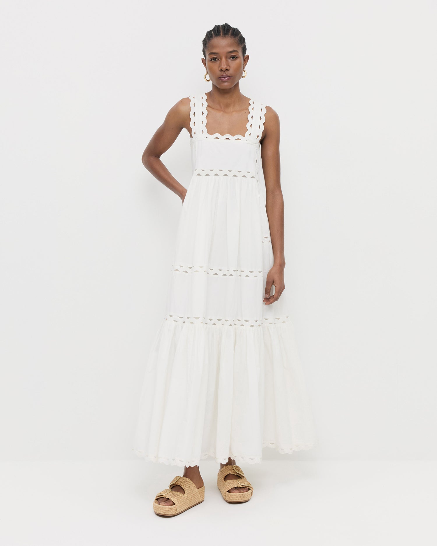 Acka lame camisole dress 白 lame camisole dress – Acka online store