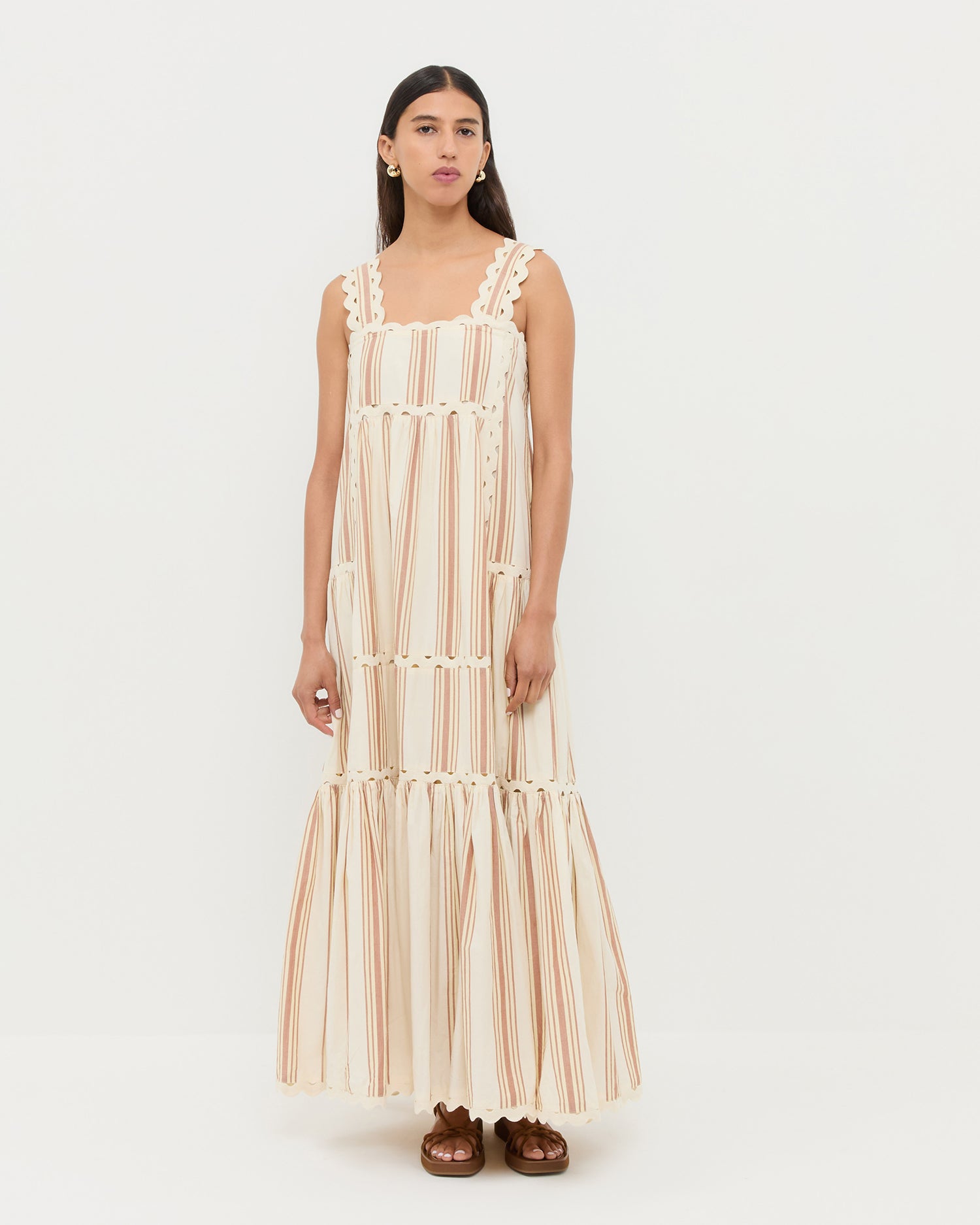 Alison Yellow/Brown Striped Camisole Dress | Dresses | Apparel Alison Yellow/Brown Striped Camisole Dress | Dresses | Apparel