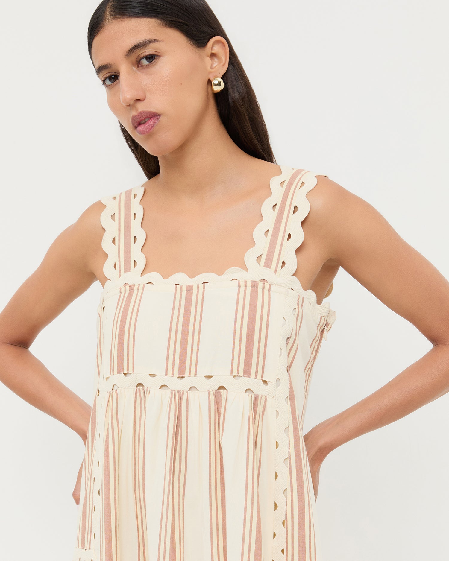 Alison Yellow/Brown Striped Camisole Dress | Dresses | Apparel Alison Yellow/Brown Striped Camisole Dress | Dresses | Apparel