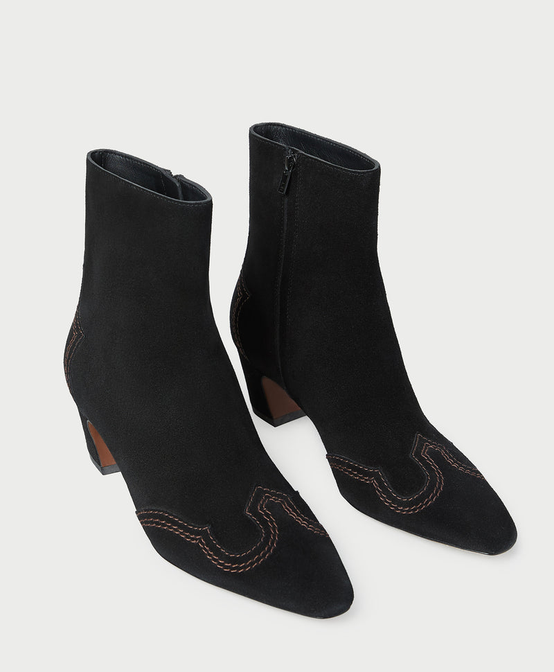 Aspen Black Suede Ankle Boot