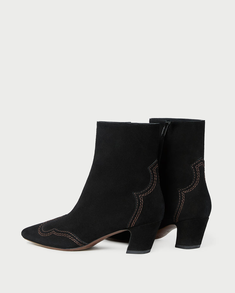 Aspen Black Suede Ankle Boot