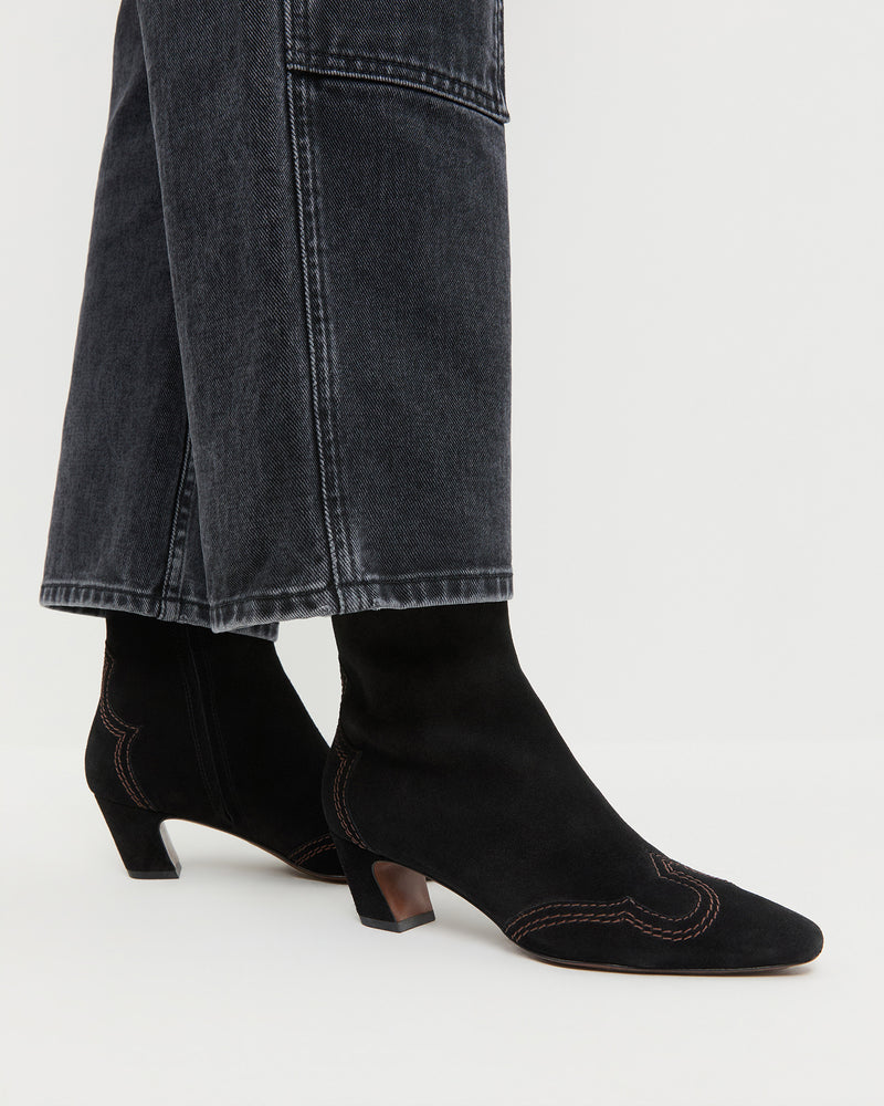 Aspen Black Suede Ankle Boot