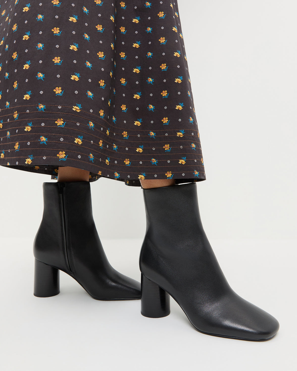 Axel Black Leather Ankle Boot and Lilibeth Dress.