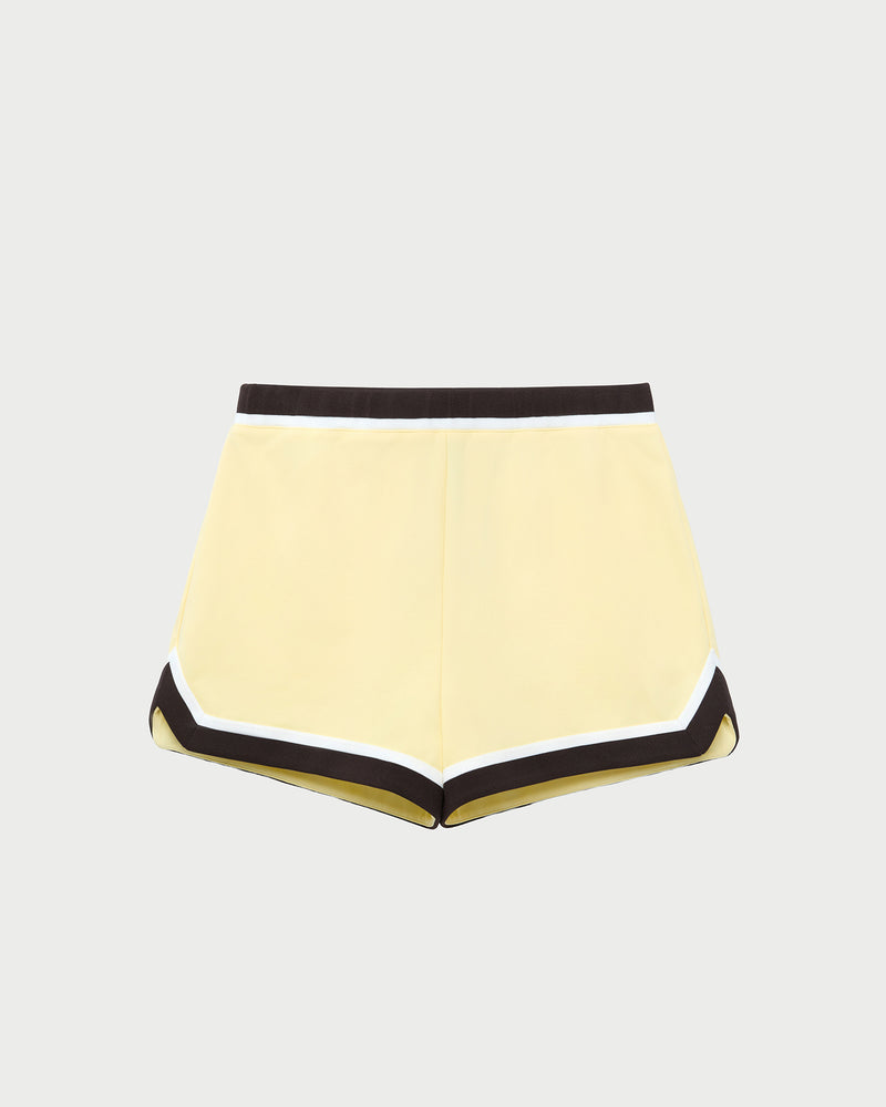 Billy Short in butter yellow fabric.
