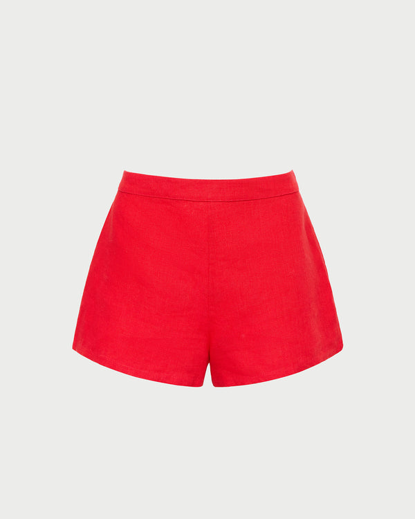 Carissa Short in red linen.