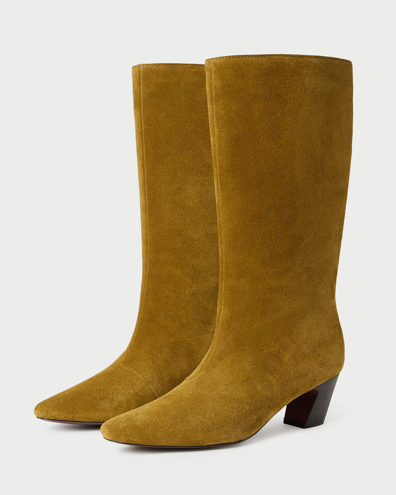 Cleo Moss Suede Mid-Calf Boot