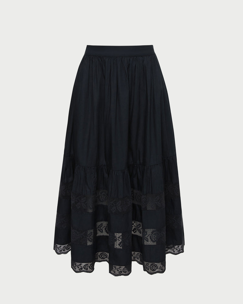 Delaney Skirt in black cotton.