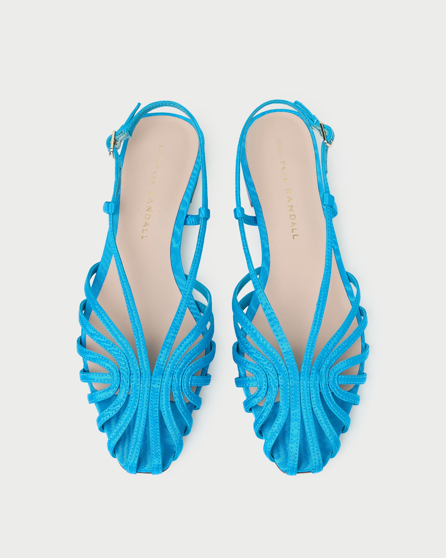 Devon Blue Moiré Slingback Sandal | Flat Sandals | Footwear