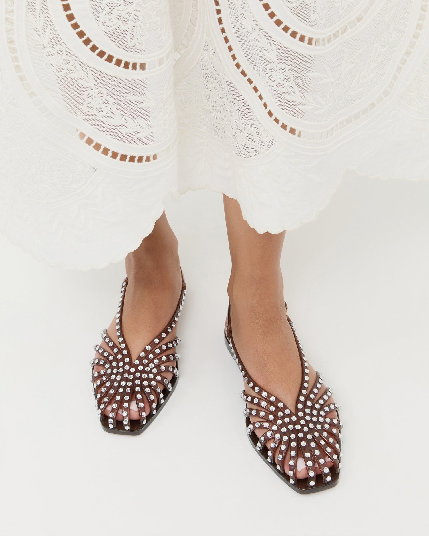 ジュリウス シェルマン : ロス アンジェルス Devon Brown Jelly Slingback Sandal | Flat Sandals | Footwear