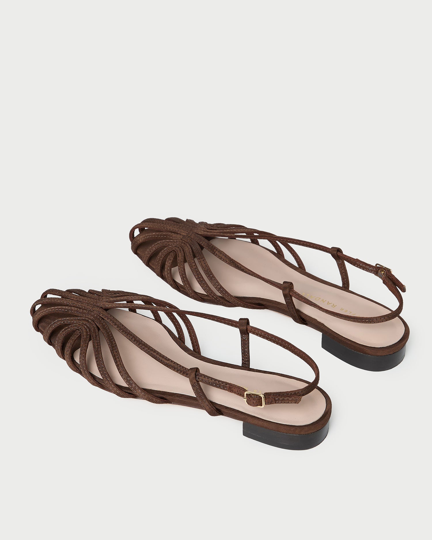 Devon Chocolate Moiré Slingback Sandal | Flat Sandals | Footwear