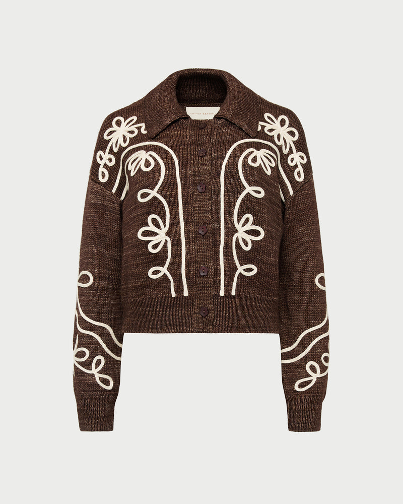 Diaz Sweater in brown wool.