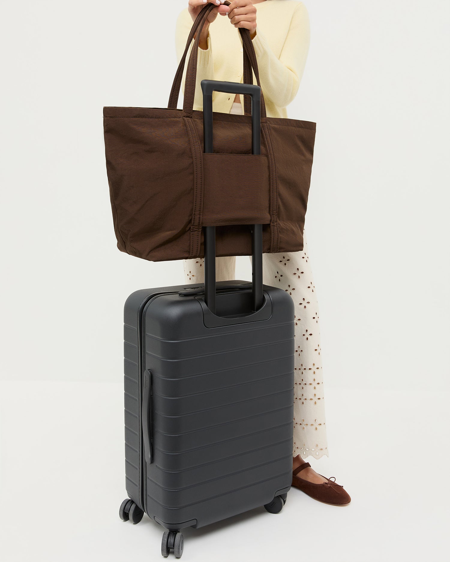 2 way travel tote bag Dina Chocolate Travel Tote | Totes