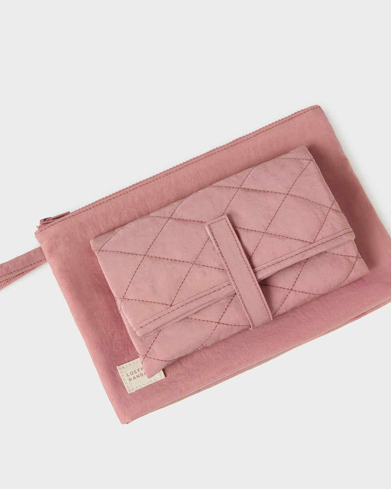 Dottie Pink Changing Pad in pink nylon.