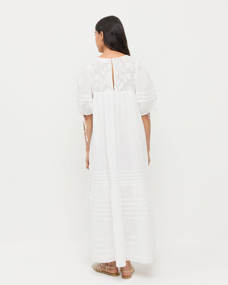 Eira Dress in white cotton.