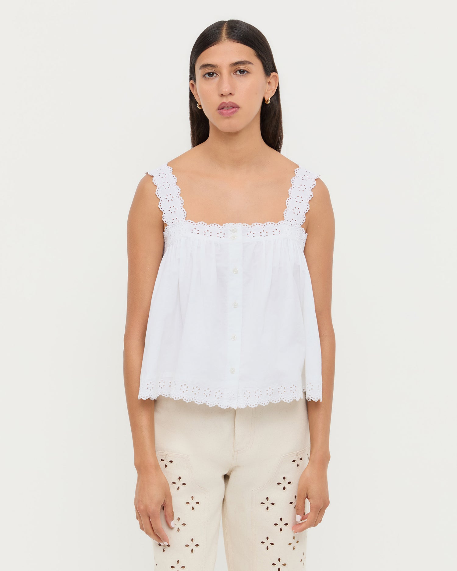 Emma White Poplin Top | Tops | Apparel