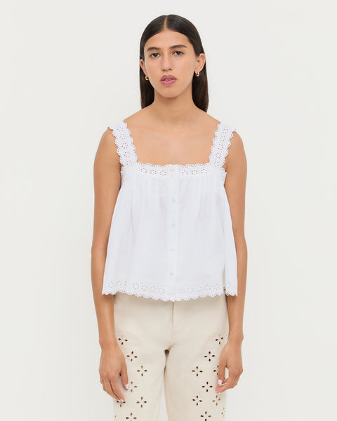 Emma White Poplin Top | Tops | Apparel