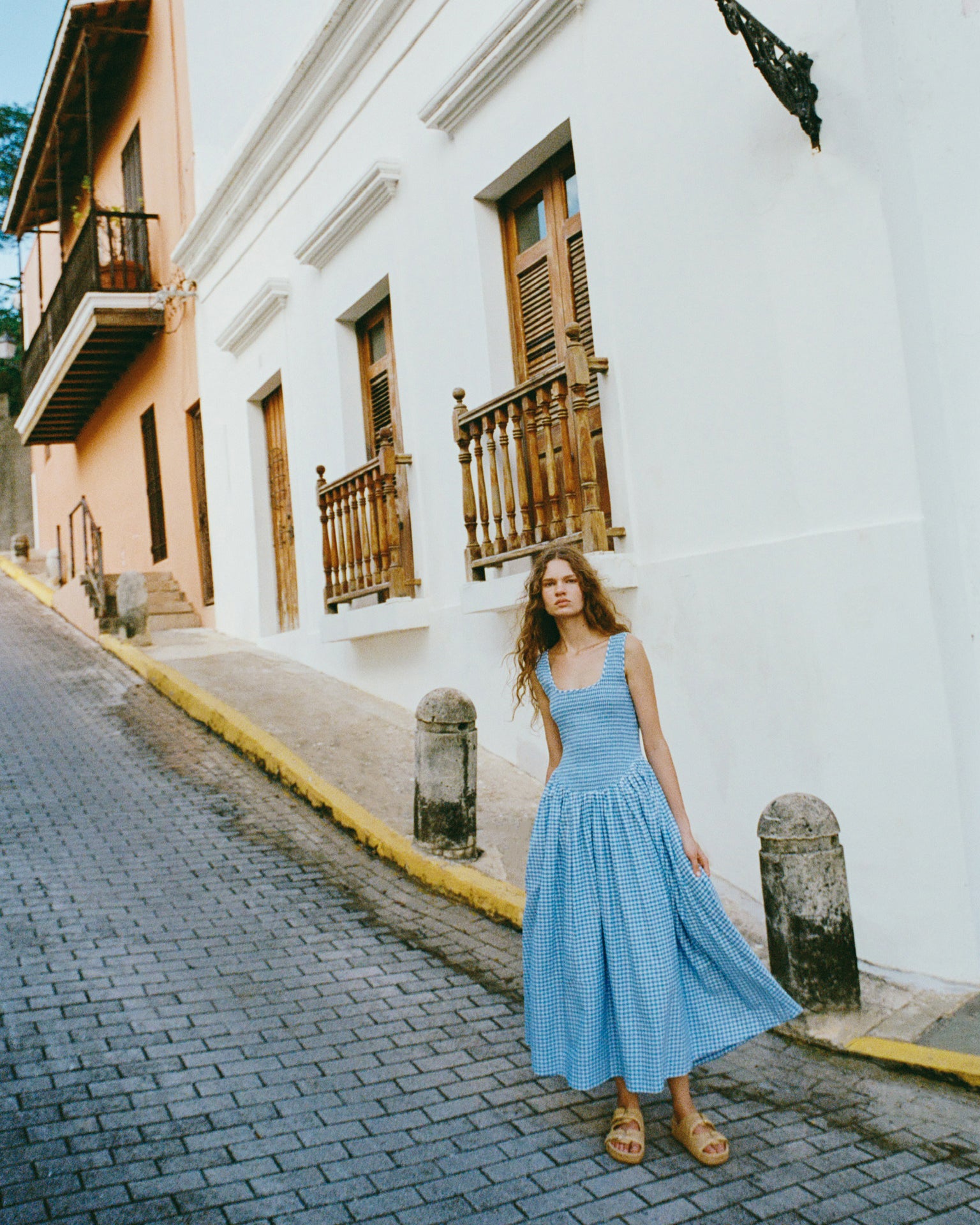 gingham blue dress Estelle Blue Gingham Cotton Dress | Dresses