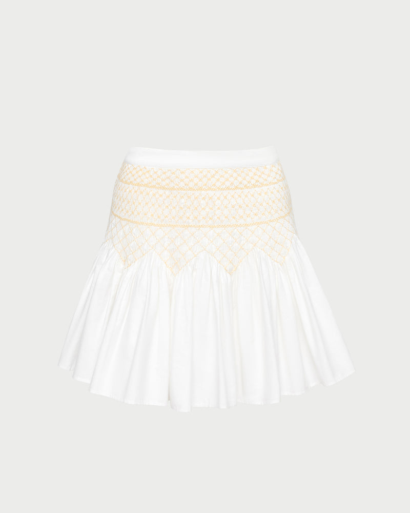 Florrie Mini Skirt in cream cotton.