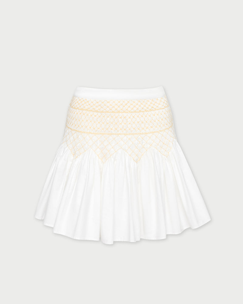 Florrie Mini Skirt in cream cotton.