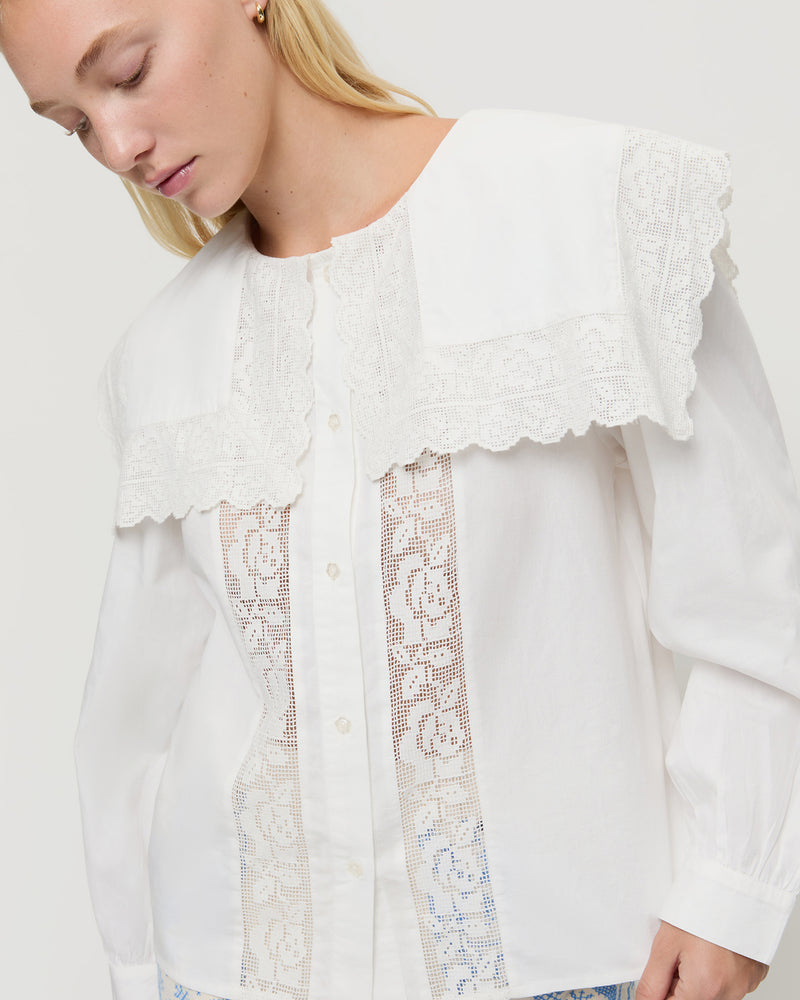 Gail Blouse in white cotton.