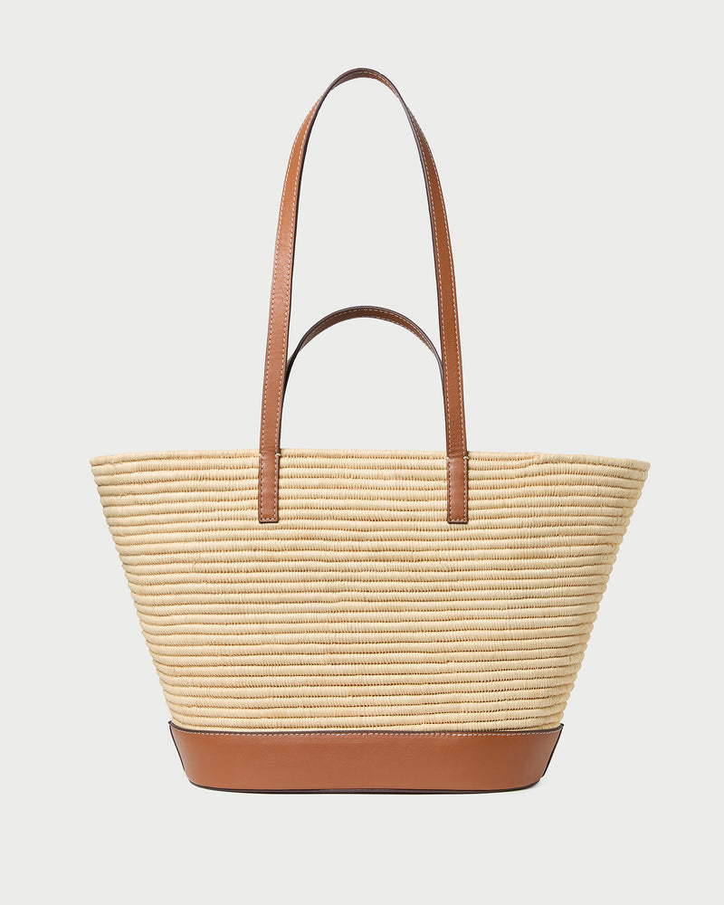 Granger Straw Basket in Natural Straw Cognac