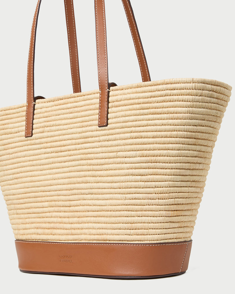 Granger Straw Basket in Natural Straw Cognac