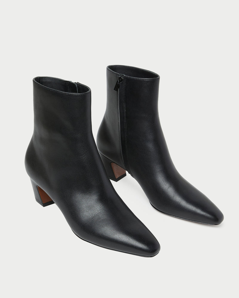 Harper Black Leather Ankle Boot