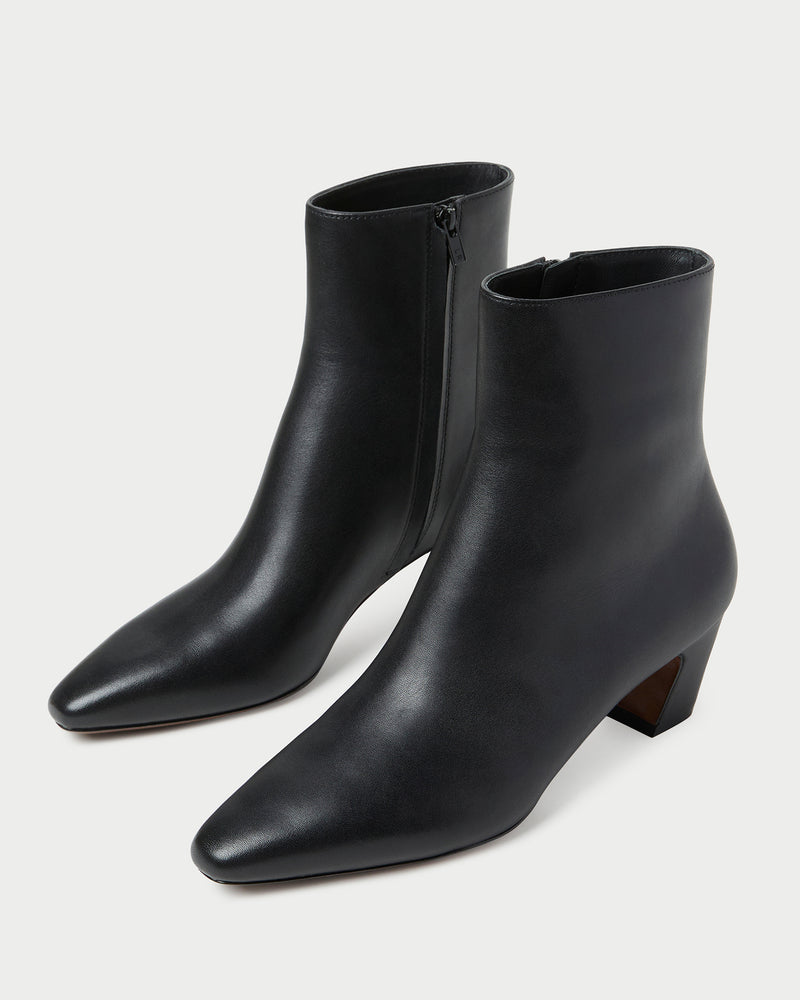 Harper Black Leather Ankle Boot