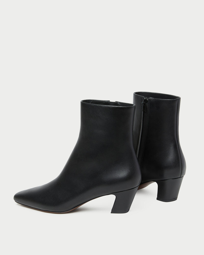 Harper Black Leather Ankle Boot