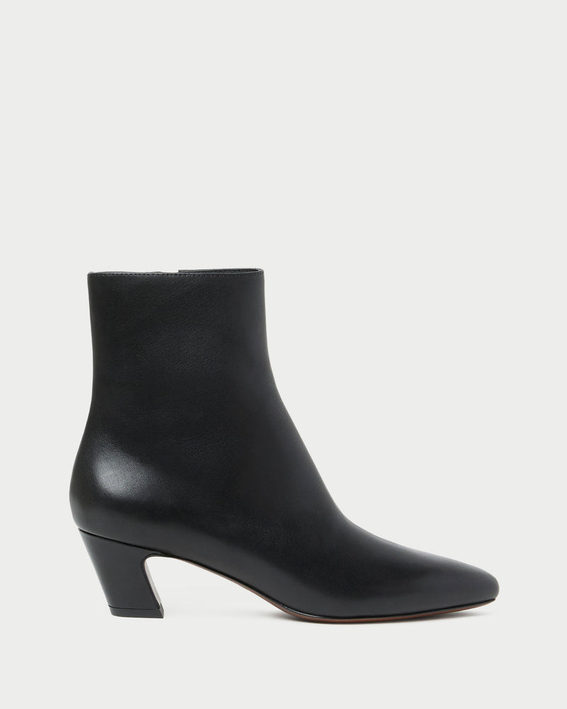 Harper Black Leather Ankle Boot