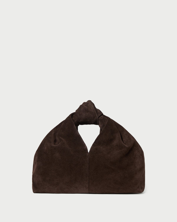 Helga Brown Suede Knot Clutch