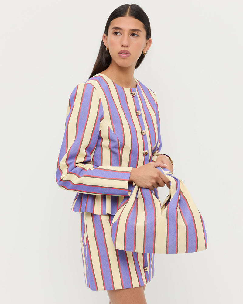 Helga Jewel/Butter Knot Clutch, Sable Jacket, and Vita Skirt.