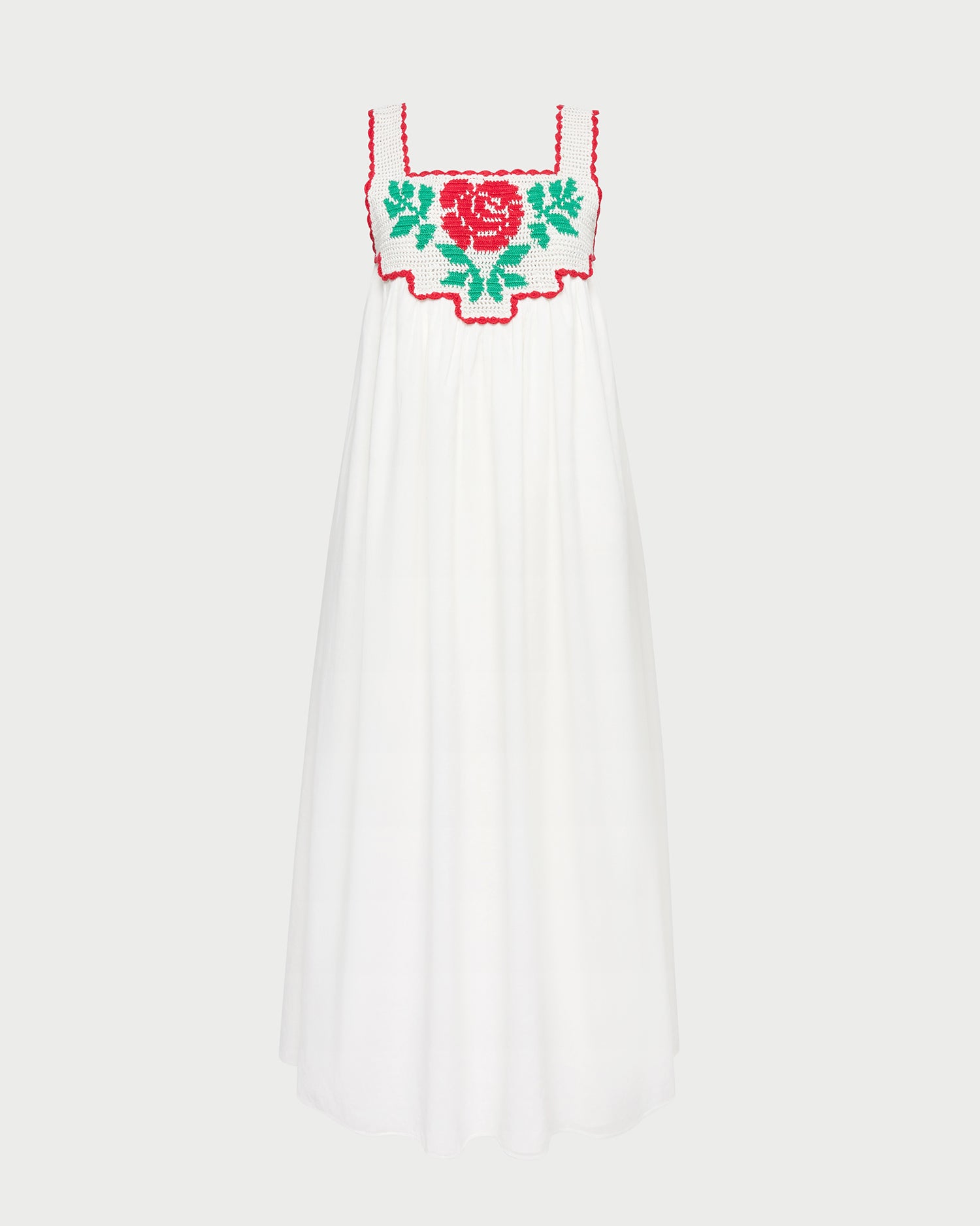 half red half white dress Hill House Home Women's The Madeline Nap Dress - White Poppy Half Drop
