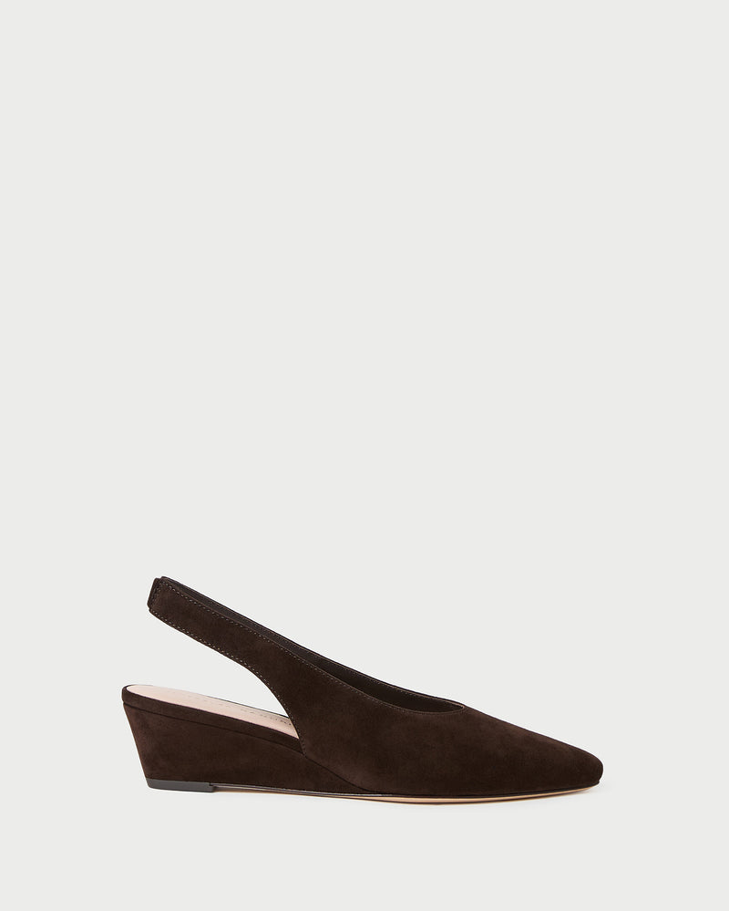 Hyla Brown Suede Slingback Wedge