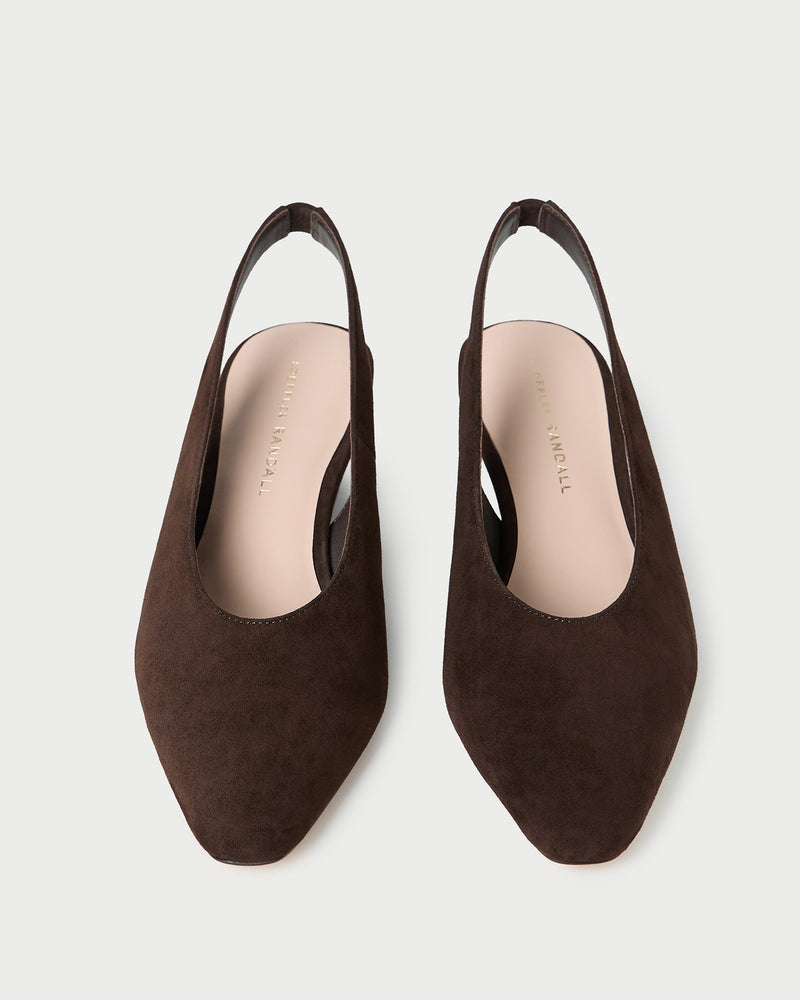 Hyla Brown Suede Slingback Wedge