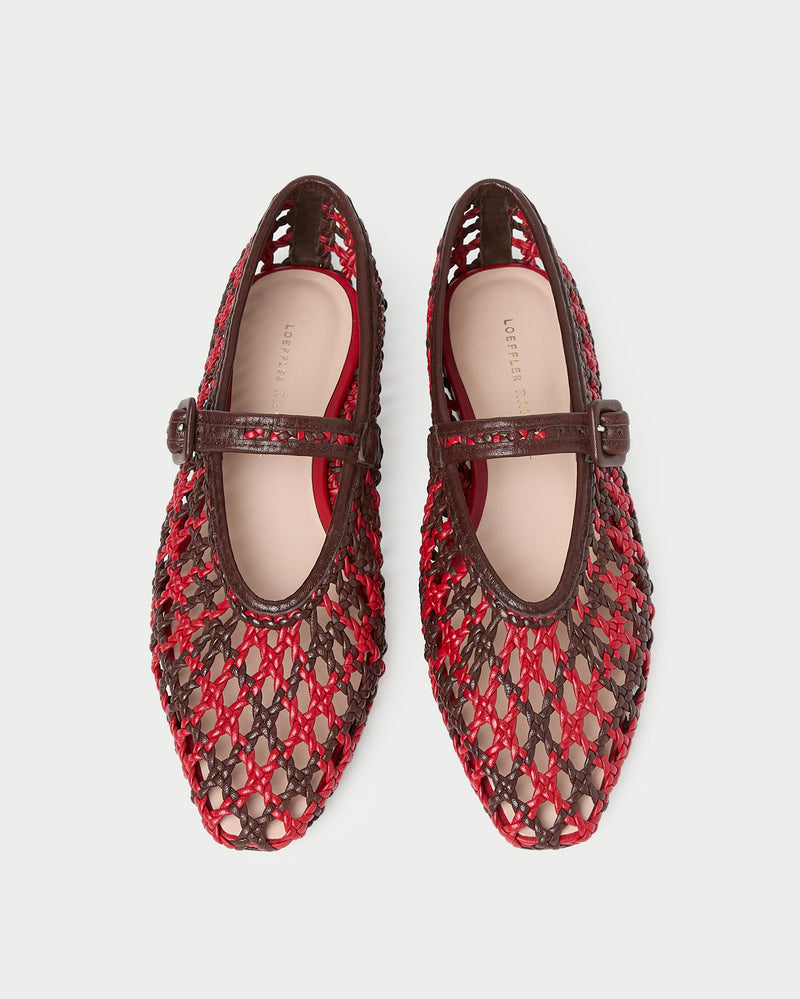 Junia Red/Espresso Mary Jane Flat