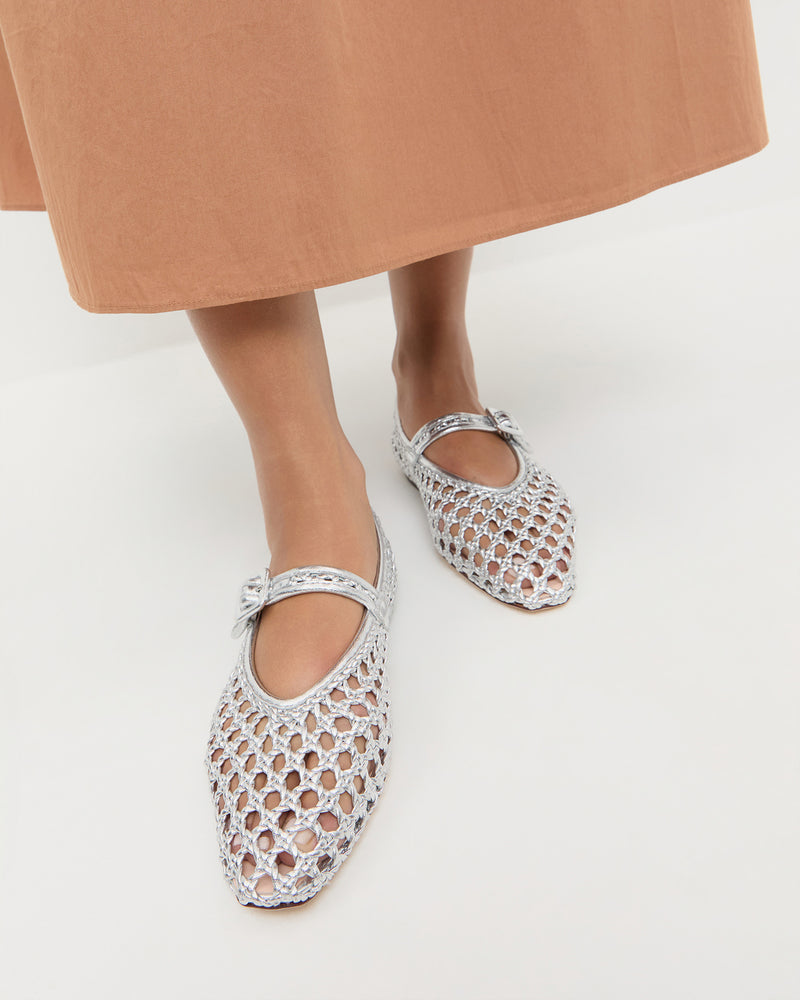 Junia Silver Mary Jane Flat