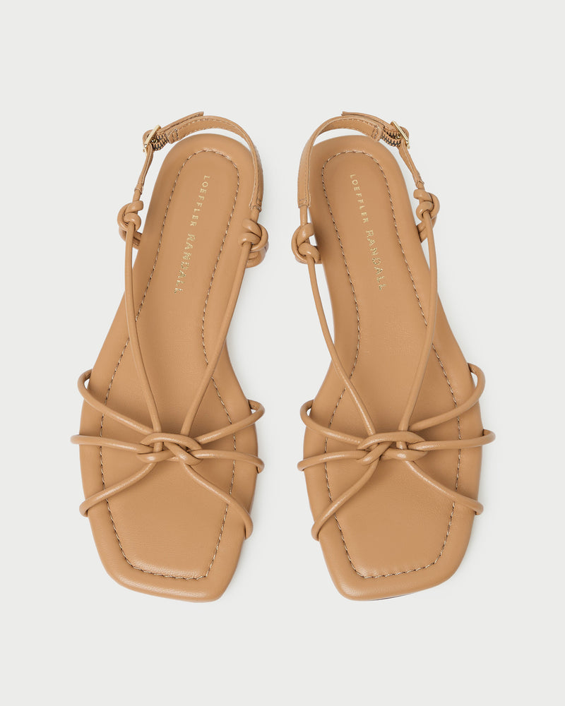 Karly Dune Leather Strappy Sandal in dune nappa leather.