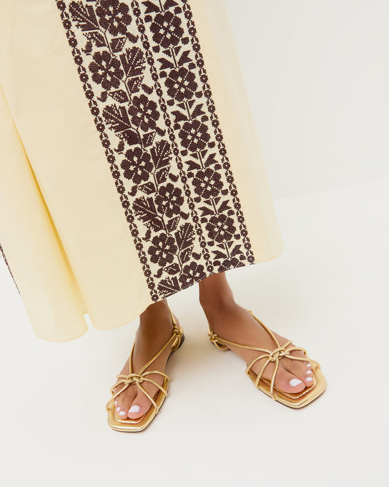 Karly Gold Leather Strappy Sandal | Flat Sandals | Footwear Karly Gold Leather Strappy Sandal | Flat Sandals | Footwear