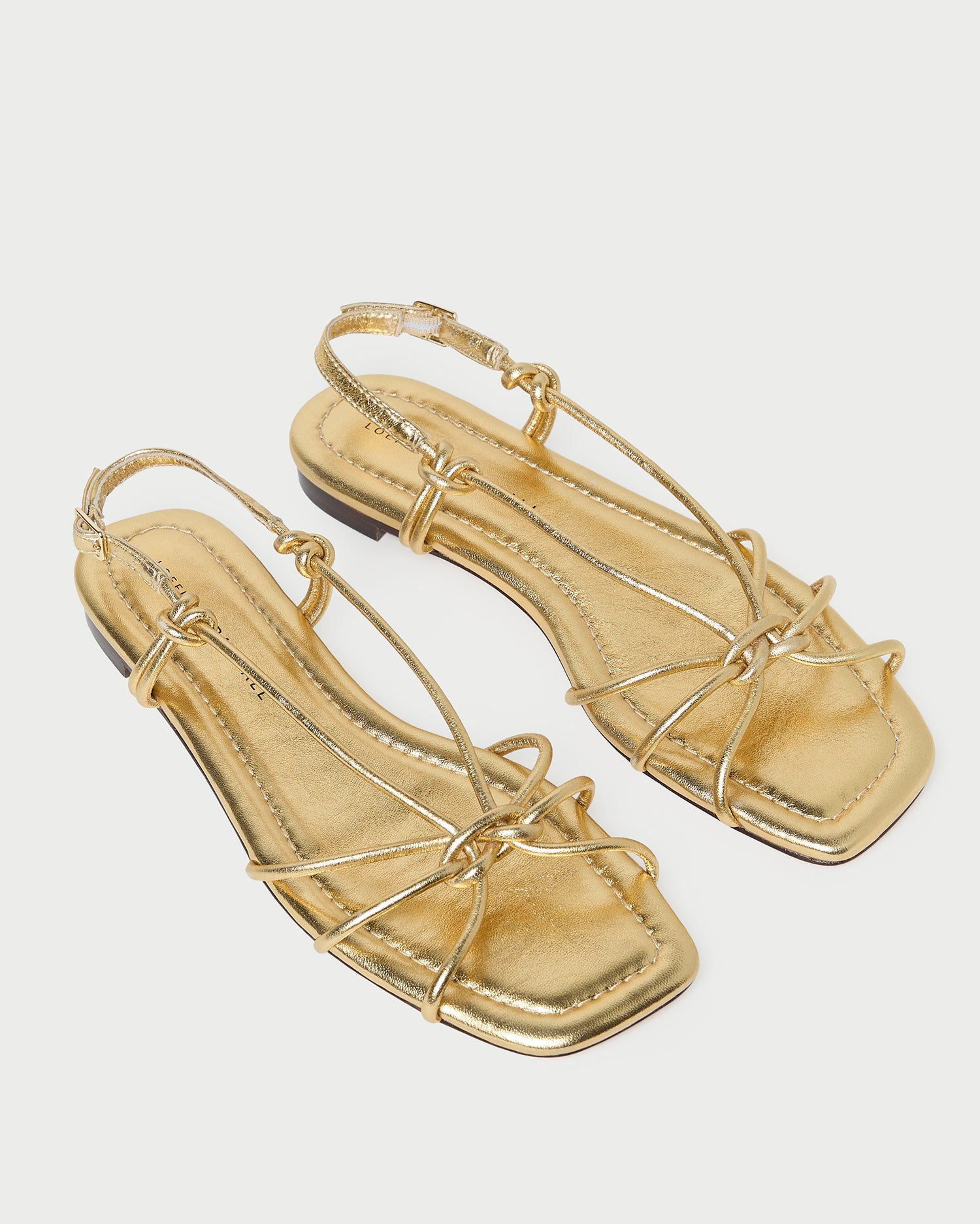 gold strappy dress sandals Metallic Gold Flat Slide On Sandals - Flat Sandals