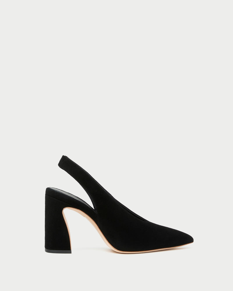Katerina Black Suede Slingback Pump