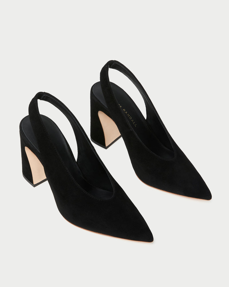 Katerina Black Suede Slingback Pump