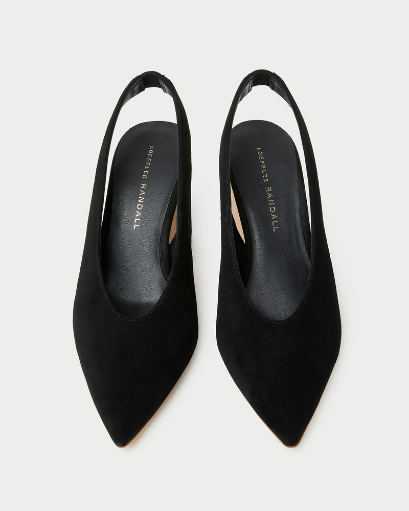 Katerina Black Suede Slingback Pump
