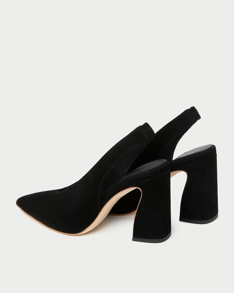 Katerina Black Suede Slingback Pump