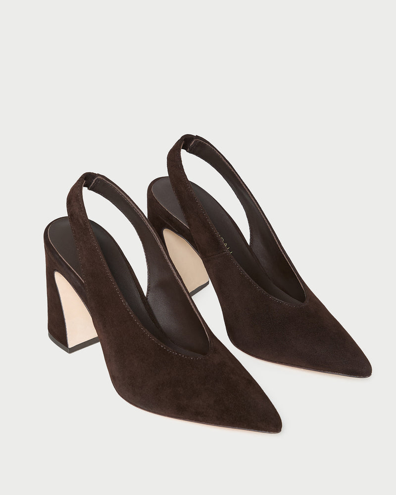 Katerina Brown Suede Slingback Pump